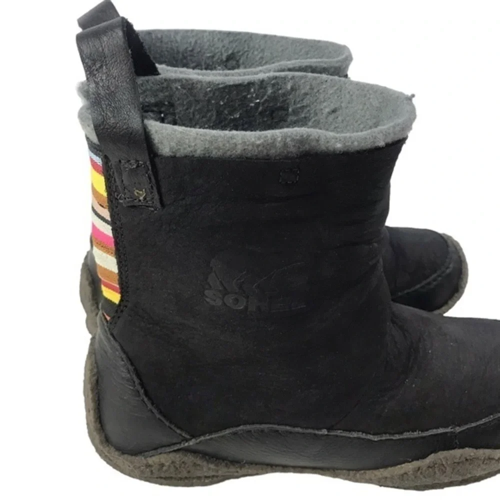 SOREL Fernie Nubuck Leather Wool Lined Stripe Boot size 8 women’s